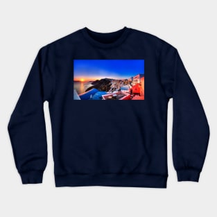 Santorini Sunset Panorama Crewneck Sweatshirt